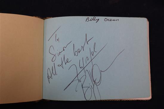 Autograph albums, mainly contemporary musicians to include Elton John, Eric Clapton, members of Pulp, etc.